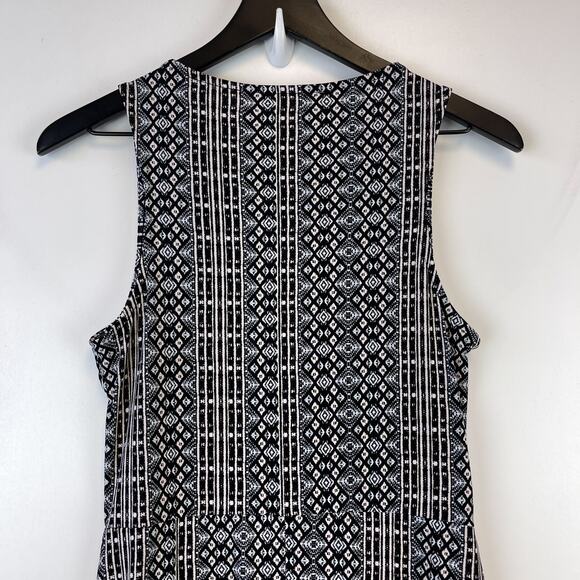 NWT BCBGeneration Size S Maxi Long Keyhole Tank Dress Black White Stretch - Picture 6 of 9